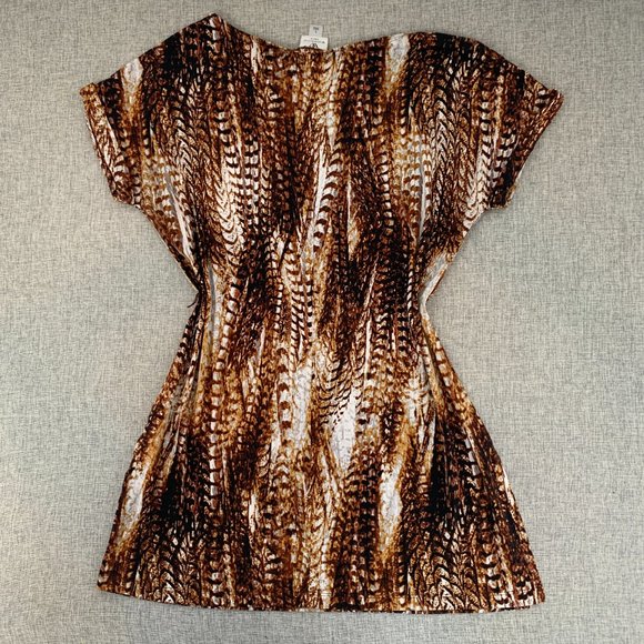 Worthington Stretch Brown Blouse Slit on Both Sides Belt Loops Large Cap Sleeve‎ - Picture 12 of 13